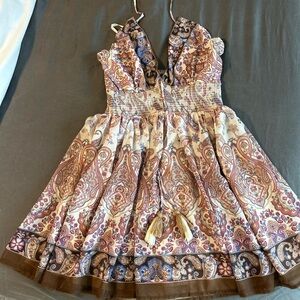 Windsor Paisley Print Midi Dress - Brown and Cream